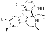 structure of CAS# 1193314-23-6, (1'R,3'S)-5,7'-Dichloro-6'-fluoro-2',3',4',9'-tetrahydro-3'-methylspiro[3H-indole-3,1'-[1H]pyrido[3,4-b]indol]-2(1H)-one;NITD 609