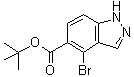 结构式 CAS# 1203662-37-6, 4-溴-1H-吲唑-5-羧酸叔丁酯