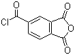 structure of CAS# 1204-28-0, 4-Chloroformylphthalic anhydride;1,2,4-Benzenetricarboxylic anhydride acid chloride; Benzene-1,2,4-tricarboxylic 1,2-anhydride 4-chloride; Trimellitic anhydride acid chloride; TMAC