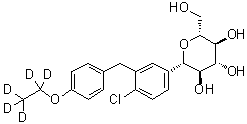 structure of CAS# 1204219-80-6, (1S)-1,5-Anhydro-1-C-[4-chloro-3-[[4-(ethoxy-1,1,2,2,2-d<sub>5</sub>)phenyl]methyl]phenyl]-D-glucitol