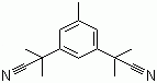 structure of CAS# 120511-72-0, 3,5-Bis(2-cyanoprop-2-yl)toluene;2,2'-(5-Methyl-1,3-phenylene)di(2-methylpropionitrile); a,a,a',a',5-Pentamethyl-1,3-benzenediacetonitrile