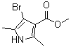 structure of CAS# 120935-94-6, 4-Bromo-2,5-dimethyl-1H-pyrrole-3-carboxylic acid methyl ester