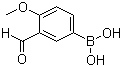 结构式 CAS# 121124-97-8, 3-甲酰基-4-甲氧基苯硼酸; 3-醛基-4-甲氧基苯硼酸