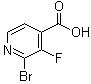 结构式 CAS# 1211530-89-0, 2-溴-3-氟-4-吡啶甲酸