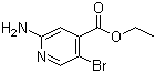 结构式 CAS# 1214374-01-2, 2-氨基-5-溴异烟酸乙酯