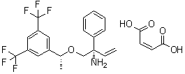 结构式 CAS# 1214741-14-6, (alphaS)-alpha-[[(1R)-1-[3,5-二(三氟甲基)苯基]乙氧基]甲基]-alpha-乙烯基苯甲胺单马来酸盐