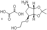 structure of CAS# 1215268-15-7, 2-[[(3aR,4S,6R,6aS)-6-Aminotetrahydro-2,2-dimethyl-4H-cyclopenta-1,3-dioxol-4-yl]oxy]ethanol ethanedioate