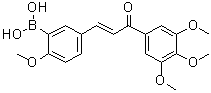 structure of CAS# 1215281-19-8, B-[2-Methoxy-5-[(1E)-3-oxo-3-(3,4,5-trimethoxyphenyl)-1-propen-1-yl]phenyl]boronic acid;YK 3-237