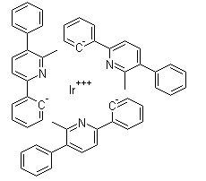 结构式 CAS# 1215692-54-8, 三[2-(6-甲基-5-苯基吡啶-2-基)苯]合铱