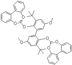 结构式 CAS# 121627-17-6, 2,2'-二[(1,1'-联苯-2,2'-二基)亚磷酸酯]-3,3'-二叔丁基-5,5'-二甲氧基-1,1'-联苯