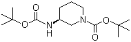 结构式 CAS# 1217710-80-9, 3-叔丁氧羰基氨基-1-哌啶甲酸叔丁酯