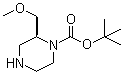 结构式 CAS# 1217728-72-7, (2S)-2-(甲氧基甲基)-1-哌嗪羧酸叔丁酯