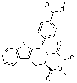 结构式 CAS# 1219810-16-8, (1S,3R)-2-(2-氯乙酰基)-2,3,4,9-四氢-1-[4-(甲氧羰基)苯基]-1H-吡啶并[3,4-b]吲哚-3-羧酸甲酯