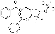 structure of CAS# 122111-11-9, 2-Deoxy-2,2-difluoro-D-erythro-pentofuranose-3,5-dibenzoate-1-methanesulfonate;ER-878898