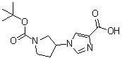 structure of CAS# 1227270-35-0, 1-[1-[(1,1-Dimethylethoxy)carbonyl]-3-pyrrolidinyl]-1H-imidazole-4-carboxylic acid