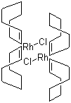 structure of CAS# 12279-09-3, Chlorobis(cyclooctene)rhodium(I) dimer