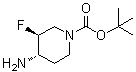 结构式 CAS# 1228185-45-2, (3S,4S)-4-氨基-3-氟-1-哌啶羧酸叔丁酯