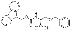 结构式 CAS# 122889-11-6, N-[芴甲氧羰基]-O-(苄基)-D-丝氨酸