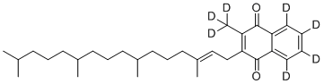 structure of CAS# 1233937-39-7, Vitamin K1-d7;Vitamin K-d7 (5,6,7,8-d4, 2-methyl-d3); 5,6,7,8-tetradeuterio-2-[(E)-3,7,11,15-tetramethylhexadec-2-enyl]-3-(trideuteriomethyl)naphthalene-1,4-dione