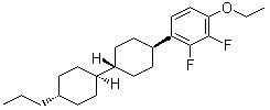结构式 CAS# 123560-48-5, 1-乙氧基-2,3-二氟-4-[(反式,反式)-4'-丙基[1,1'-联环己烷]-4-基]苯