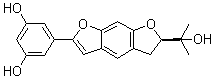 structure of CAS# 123702-97-6, Moracin O;(-)-Moracin O; (R)-(-)-Moracin O; 5-[(6R)-5,6-Dihydro-6-(1-hydroxy-1-methylethyl)benzo[1,2-b:5,4-b']difuran-2-yl]-1,3-benzenediol