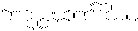 structure of CAS# 123864-17-5, 1,4-Phenylene bis[4-[6-(acryloyloxy)hexyloxy]benzoate];RM 1; 4-[[6-[(1-Oxo-2-propen-1-yl)oxy]hexyl]oxy]benzoic acid 1,1'-(1,4-phenylene) ester