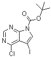 structure of CAS# 1244855-76-2, 4-Chloro-5-iodo-7H-pyrrolo[2,3-d]pyrimidine-7-carboxylic acid 1,1-dimethylethyl ester