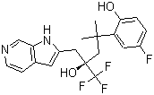 结构式 CAS# 1245526-82-2, 糖皮质激素受体拮抗剂; alpha-[2-(5-氟-2-羟基苯基)-2-甲基丙基]-alpha-(三氟甲基)-(alphaR)-1H-吡咯并[2,3-c]吡啶-2-乙醇
