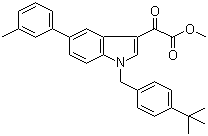 structure of CAS# 1245647-71-5, Methyl 2-[1-(4-tert-butylbenzyl)-5-(3-methylphenyl)-1H-indol-3-yl]-2-oxoacetate