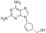 结构式 CAS# 124752-25-6, (1S,4R)-4-(2,6-二氨基-9H-嘌呤-9-基)-2-环戊烯-1-甲醇