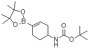 结构式 CAS# 1251732-64-5, [4-(4,4,5,5-四甲基-1,3,2-二氧硼杂环戊烷-2-基)环己-3-烯基]氨基甲酸叔丁酯
