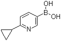 structure of CAS# 1253055-87-6, 6-Cyclopropylpyridine-3-boronic acid;B-(6-Cyclopropyl-3-pyridinyl)boronic acid