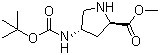 结构式 CAS# 1253792-86-7, (4S)-rel-4-[(叔丁氧羰基)氨基]-D-脯氨酸甲酯