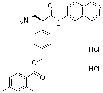 结构式 CAS# 1253952-02-1, 2,4-二甲基苯甲酸 [4-[(1S)-1-(氨基甲基)-2-(6-异喹啉基氨基)-2-氧代乙基]苯基]甲基酯二盐酸盐