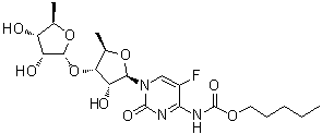 structure of CAS# 1262133-68-5, 5'-Deoxy-3'-O-(5-deoxy-alpha-D-ribofuranosyl)-5-fluoro-N-[(pentyloxy)carbonyl]cytidine