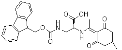 结构式 CAS# 1263046-98-5, N-[1-(4,4-二甲基-2,6-二氧代环己基亚基)乙基]-3-[[(9H-芴-9-基甲氧基)羰基]氨基]-L-丙氨酸