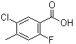 结构式 CAS# 1263274-67-4, 5-氯-2-氟-4-甲基苯甲酸
