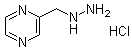 结构式 CAS# 1263285-94-4, 2-(肼基甲基)吡嗪盐酸盐