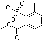 structure of CAS# 126535-26-0, 2-(Chlorosulfonyl)-3-methylbenzoic acid methyl ester
