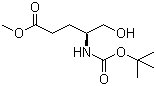 structure of CAS# 126587-35-7, (S)-4-[[(tert-Butoxy)carbonyl]amino]-5-hydroxypentanoic acid methyl ester