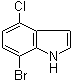 结构式 CAS# 126811-29-8, 7-溴-4-氯-1H-吲哚