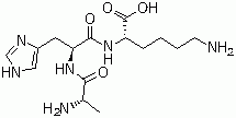 结构式 CAS# 126828-32-8, L-丙氨酰-L-组氨酰-L-赖氨酸