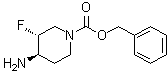 结构式 CAS# 1268520-05-3, (3R,4R)-rel-4-氨基-3-氟-1-哌啶羧酸苄酯