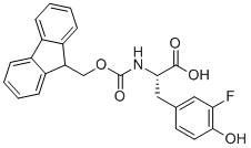 structure of CAS# 1270290-56-6, N-Fmoc-3-fluoro-L-tyrosine;(2S)-2-(9H-fluoren-9-ylmethoxycarbonylamino)-3-(3-fluoro-4-hydroxyphenyl)propanoic acid