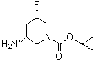 结构式 CAS# 1271810-13-9, (3R,5S)-3-氨基-5-氟-1-哌啶羧酸叔丁酯