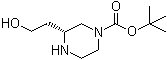structure of CAS# 1272421-10-9, (3R)-3-(2-Hydroxyethyl)-1-piperazinecarboxylic acid 1,1-dimethylethyl ester