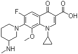 structure of CAS# 127294-70-6, Balofloxacin;1-Cyclopropyl-6-fluoro-1,4- dihydro-8-methoxy-7-(3-methylaminopiperidin-1-yl)-4-oxoquinoline-3-carboxylic acid