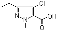 structure of CAS# 127892-62-0, 4-Chloro-3-ethyl-1-methyl-1H-pyrazole-5-carboxylic acid