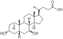 Ursodeoxycholic acid molecular structure (CAS 128-13-2)