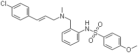 structure of CAS# 1283519-40-3, N-[2-[[[(2E)-3-(4-Chlorophenyl)-2-propen-1-yl]methylamino]methyl]phenyl]-4-methoxybenzenesulfonamide